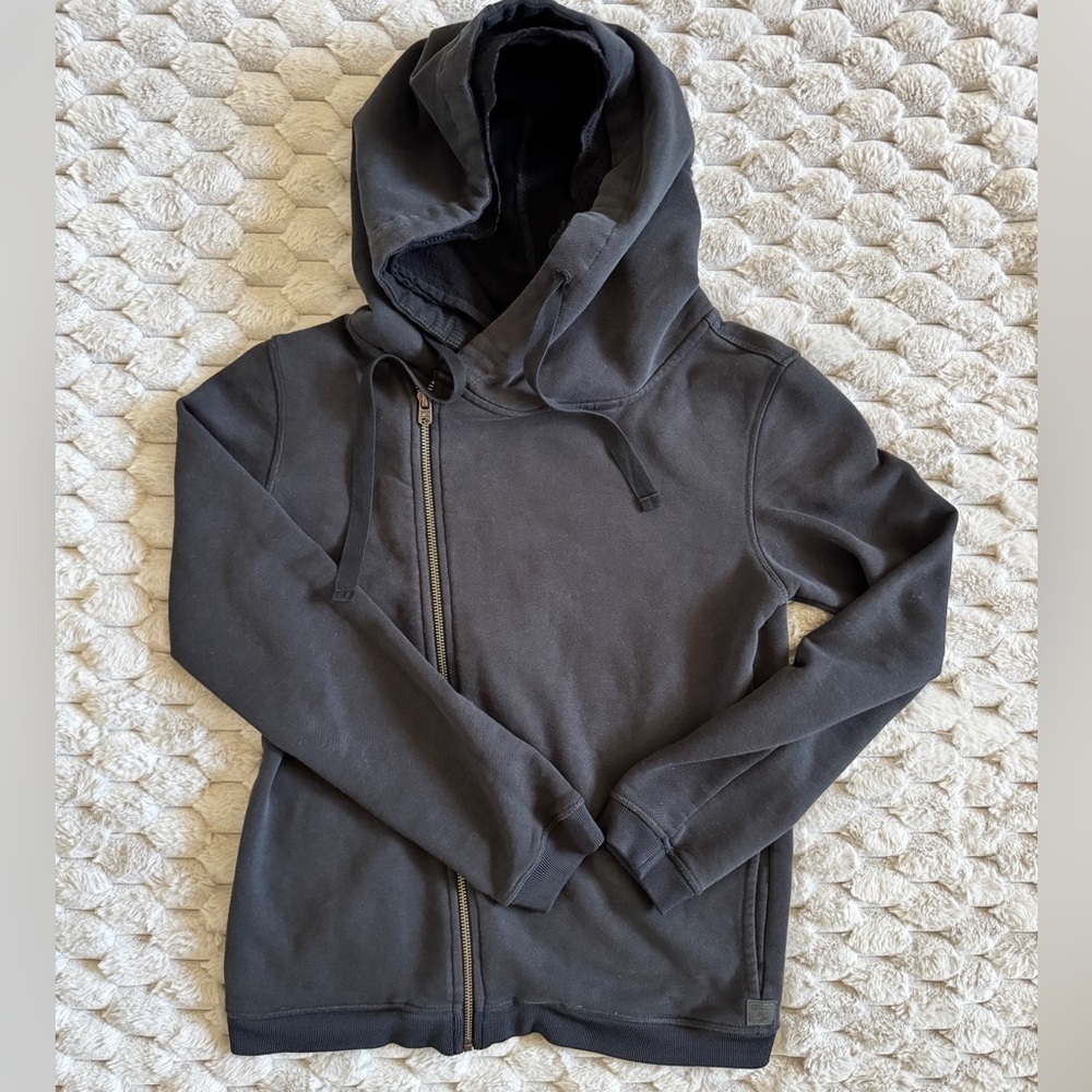 Scotch & Soda Asymmetrical Zip Up Hoodie with double hood lace liner